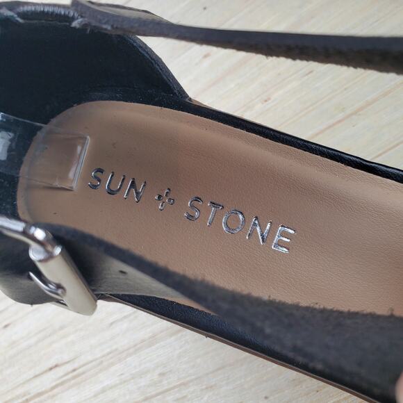 SUN + STONE | Quinn Strappy | Black | Block Heel Sandals | Size 8.5 - Picture 8 of 10